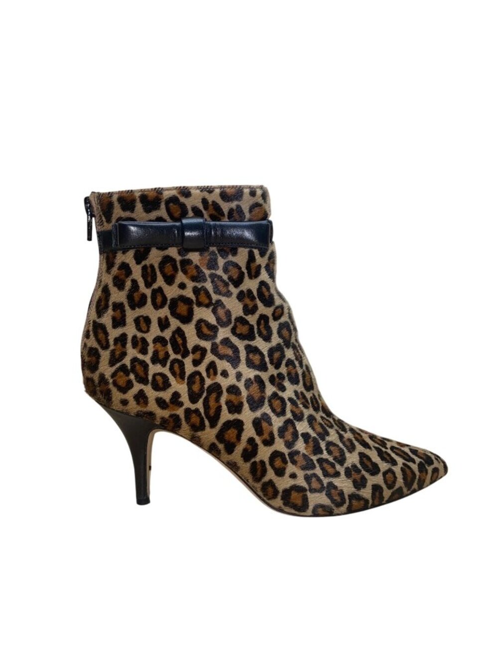Kate Spade Women’s Leopard Calf Hair With Black Bow Accents Ankle Boots Size 8